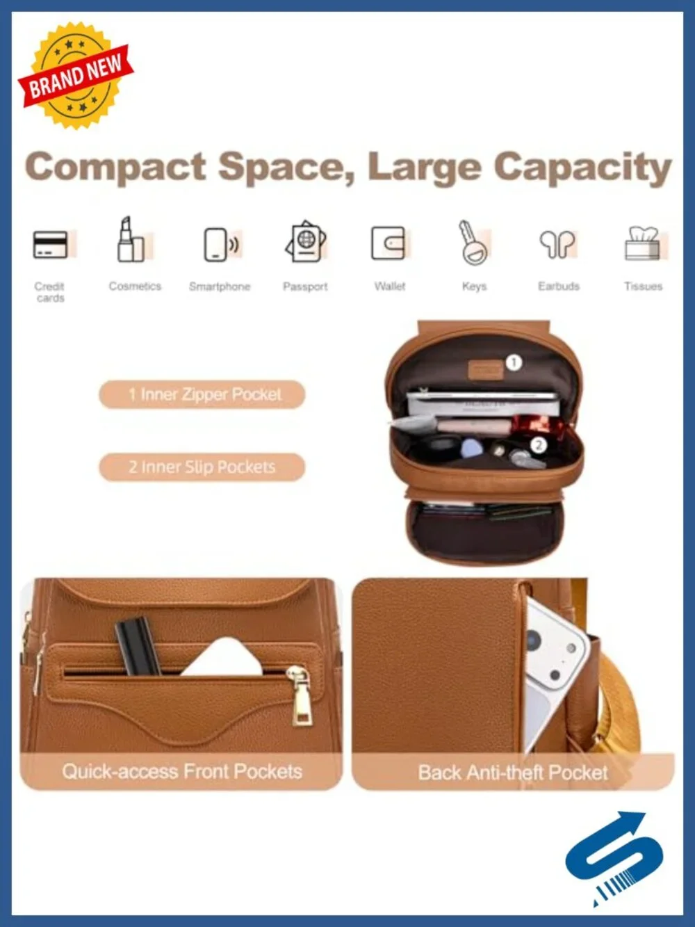 Mini Backpack Purse for Women, Small Travel Casual Daypack with RFID Wallet &